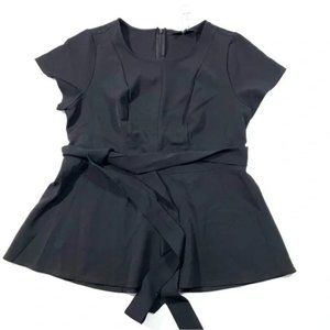 New Lane Bryant Black Peplum Blouse Black Size 16